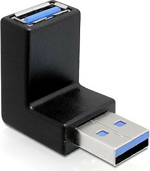 Adapter USB 3.0 DeLOCK Mashkull/Femër, kënd 270°, 5 Gbit/s, i zi