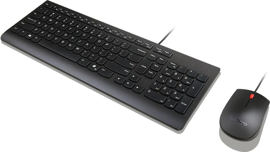 Set tastierë dhe maus Lenovo ESSENT.WIRED, me kabllo, zi
