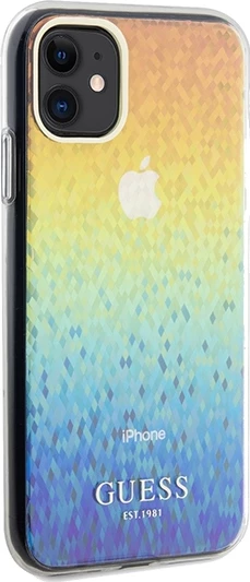 Mbështjellës Guess IML Faceted Mirror Disco Iridescent për iPhone 11/XR, Multicolor