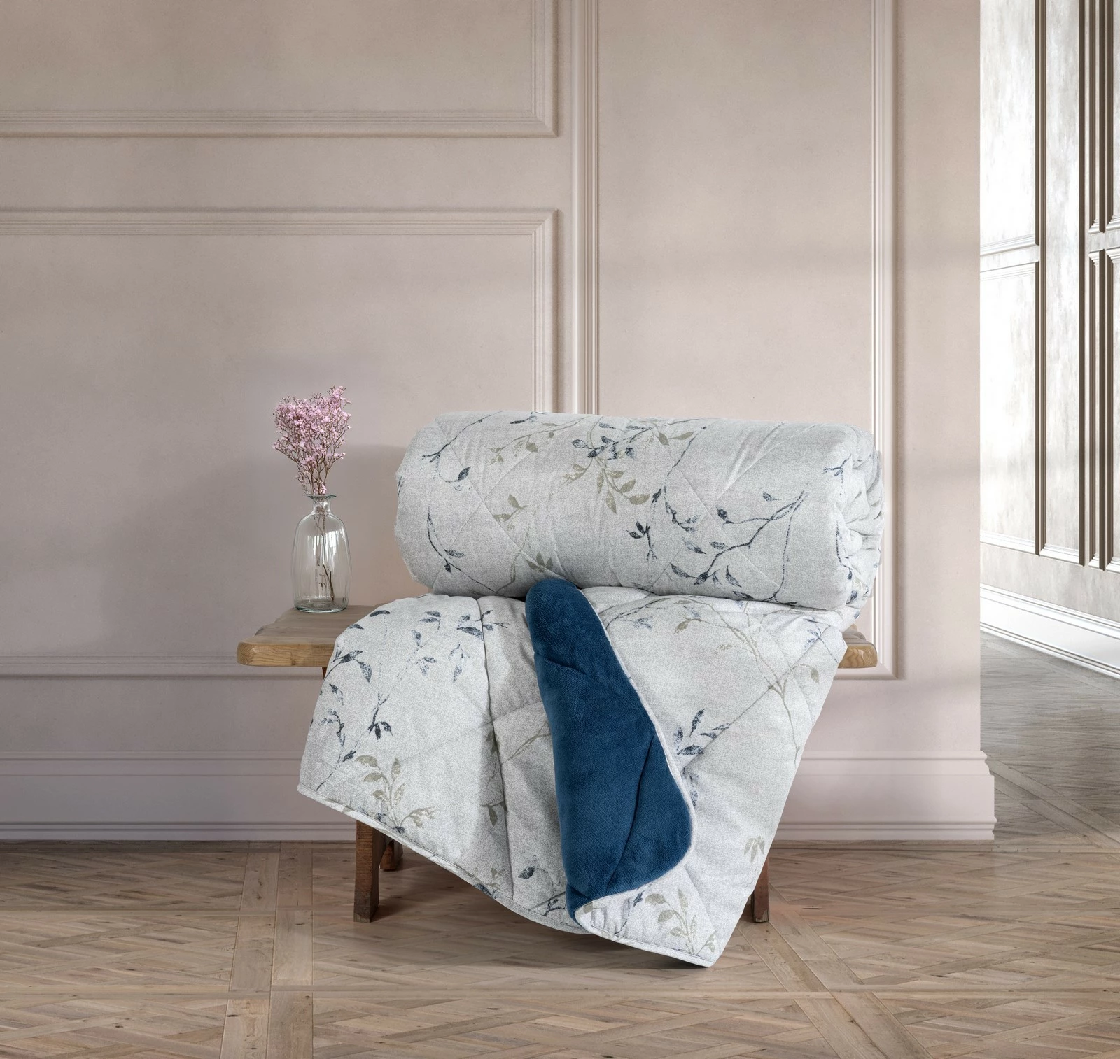 Jorgan dopio L'essentiel, kadife, ngjyrë Nitsa Denim