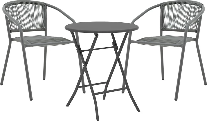 Tavolinë me karrige për terasë, ngjyrë antracit, Albero-Lindaria, 60x70cm