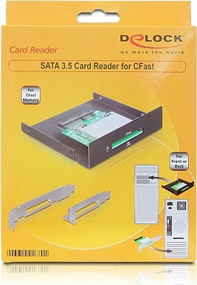Lexues kartelash DeLOCK 91680, CFast, intern SATA, 1 slot, 3.5" bay/PCI