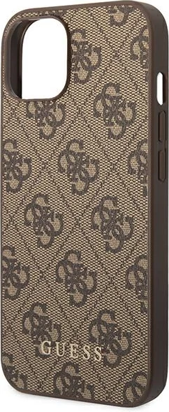 Mbështjellës Guess 4G Saffiano për iPhone 14, 6.1", kafe, hardcase