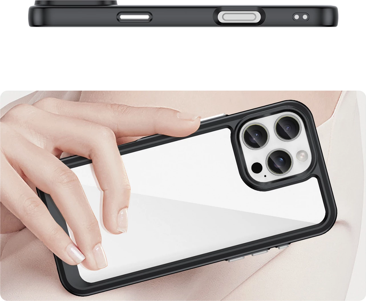 Mbështjellës Hurtel Outer Space Case për iPhone 16 Pro, i zi