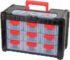 Organizer PROLINE 35741, 6 sirtarë, 260x200x400 mm, zi/kuq