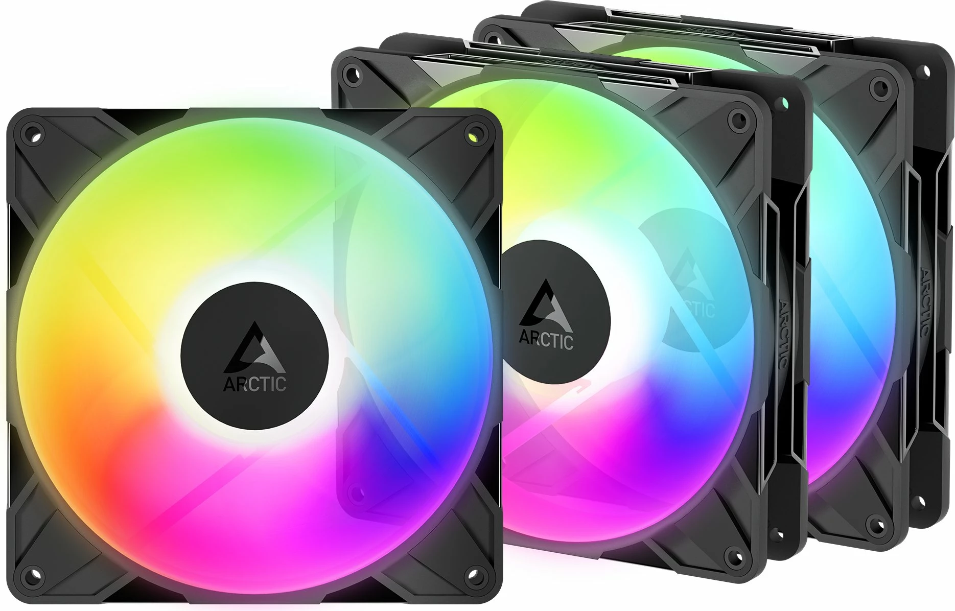 Ventilator ARGB për kasë PC Arctic P14 Pro Reverse 140mm PWM, i zi, 3-pack