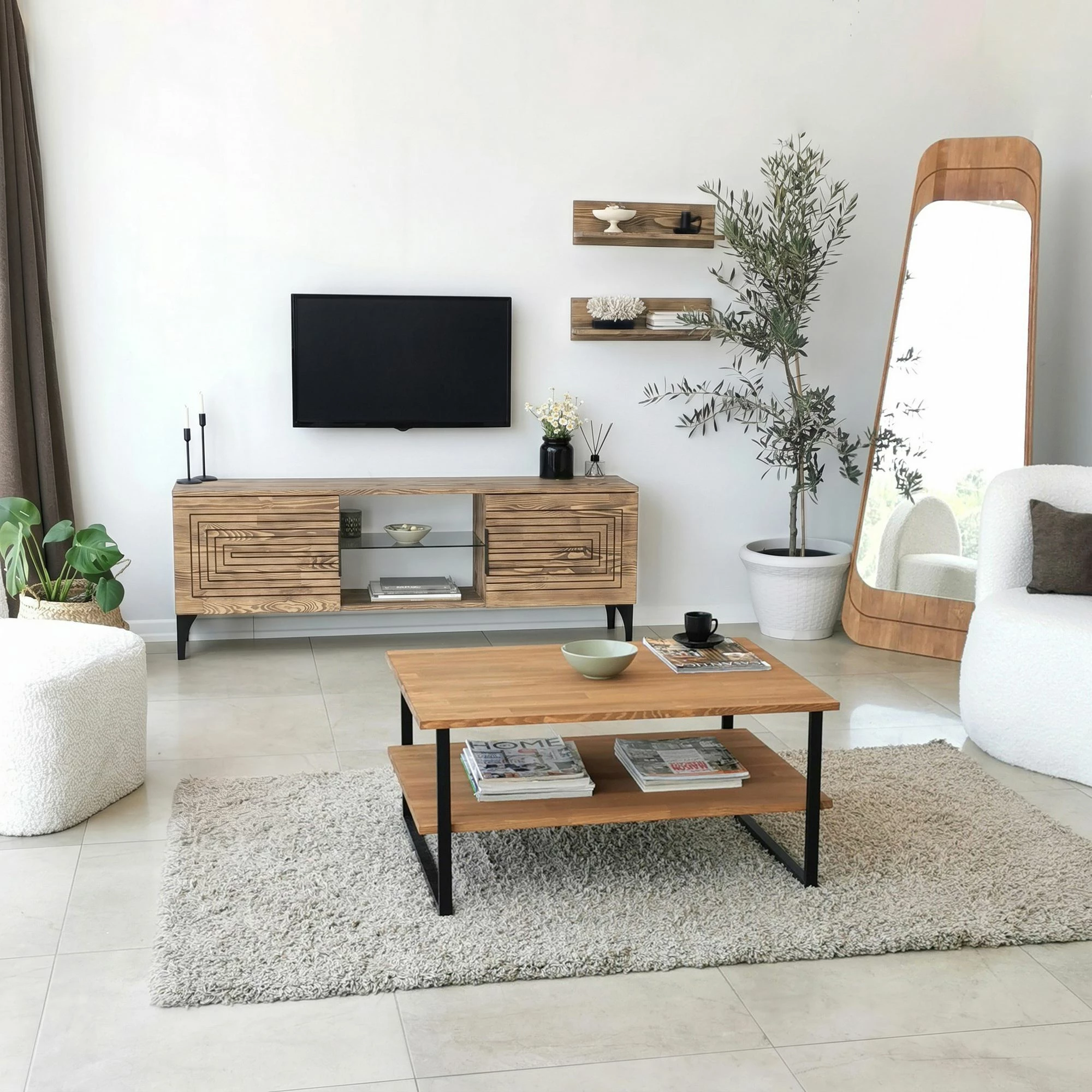 Komodë TV Hanah Home Joanne, ngjyrë lisi