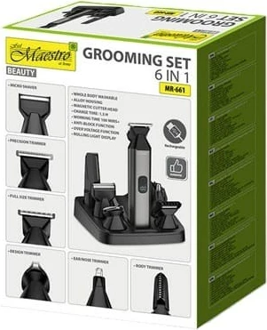 Makinë rroje Maestro MR-661 6-në-1, 800 mAh, e zezë
