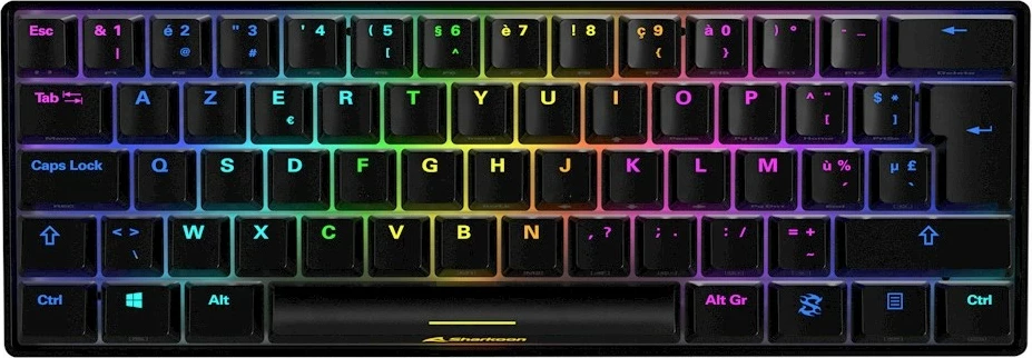 Tastierë mekanike Sharkoon SKILLER SGK50 S4, Kailh Red, 60%, AZERTY, RGB, e zezë