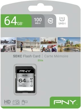 Kartelë memorie PNY Elite 64GB SDXC Class 10 UHS-I e zezë