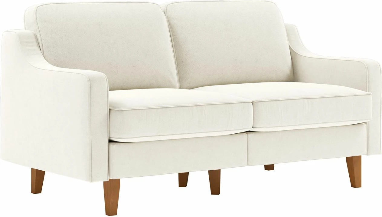 Divan dy-vendësh Atelier del Sofa, Robin 2, ngjyrë qumështi, këmbë druri arre
