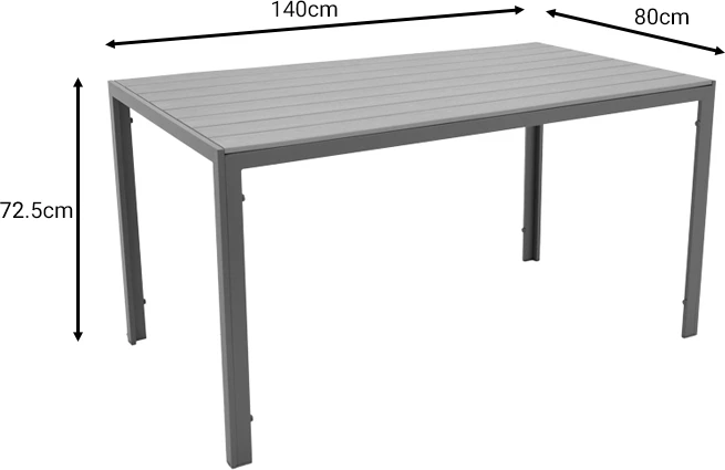Tavolinë me karrige Savor-Nares set prej 5 copash alumini dhe ratan ngjyrë natyrale 140x80x72.5cm