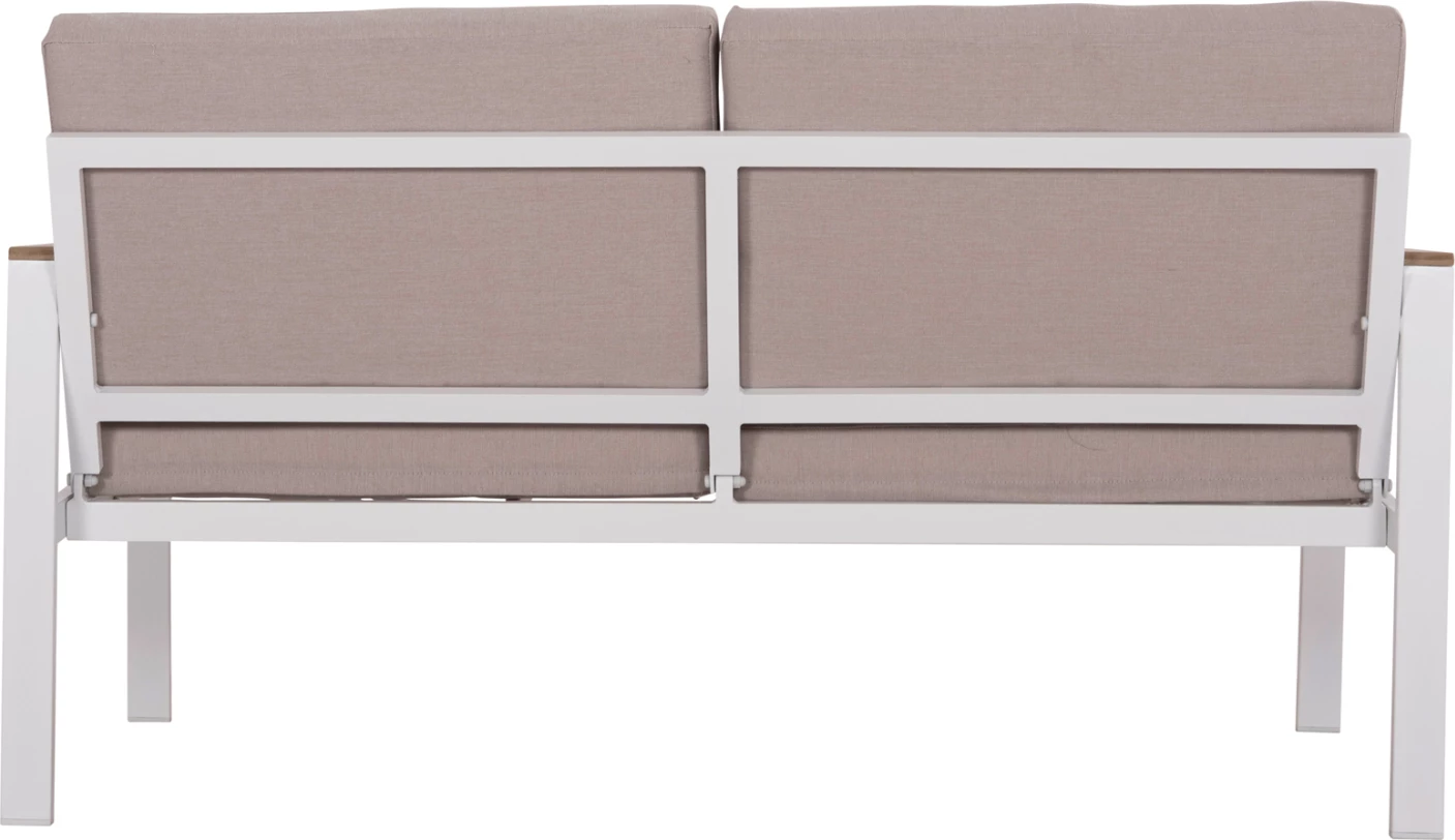 Divan i jashtëm dy vendesh SAFIN, alumin i bardhë, jastëkë bezhë, FH6279.01, 140x70x77cm