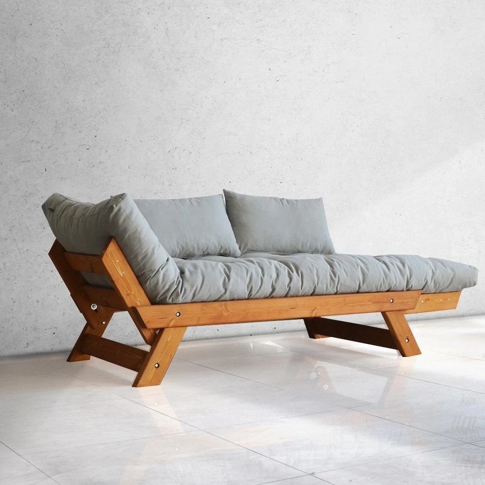 Divan kopshti dy vende, ngjyrë teak-gri, Skye Decor, CPT8101-210