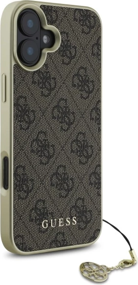 Mbështjellës Guess 4G Charms Collection për iPhone 16, Kafe