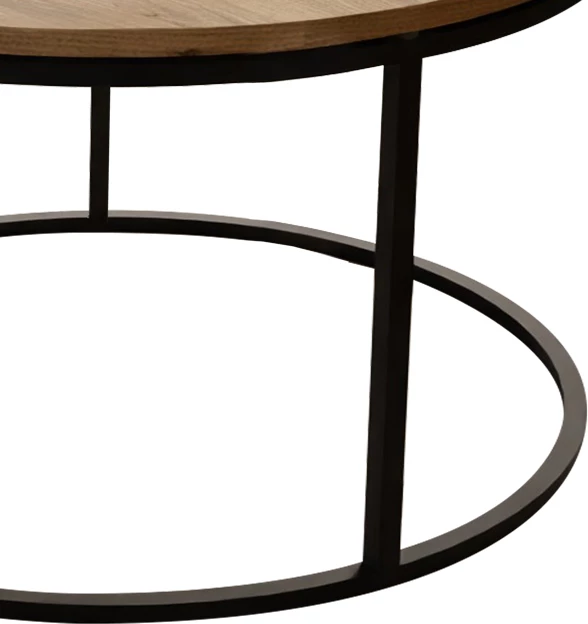 Tavolinë kafeje Drion melaminë lisi-metal i zi D60x40cm