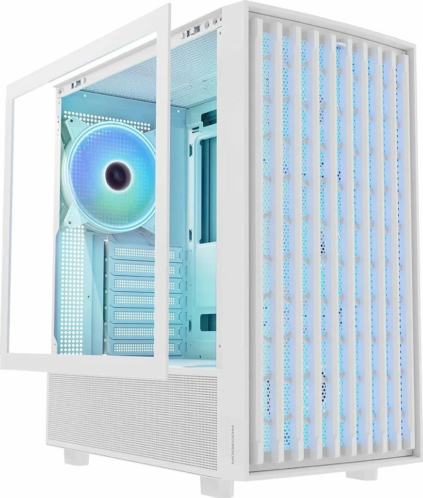 Kasë Modecom Breeze ARGB Flow AT-BREEZE-MG-ARGB-20-000000-0002, Midi Tower ATX/mATX, 4x140mm ARGB, USB-C, e bardhë