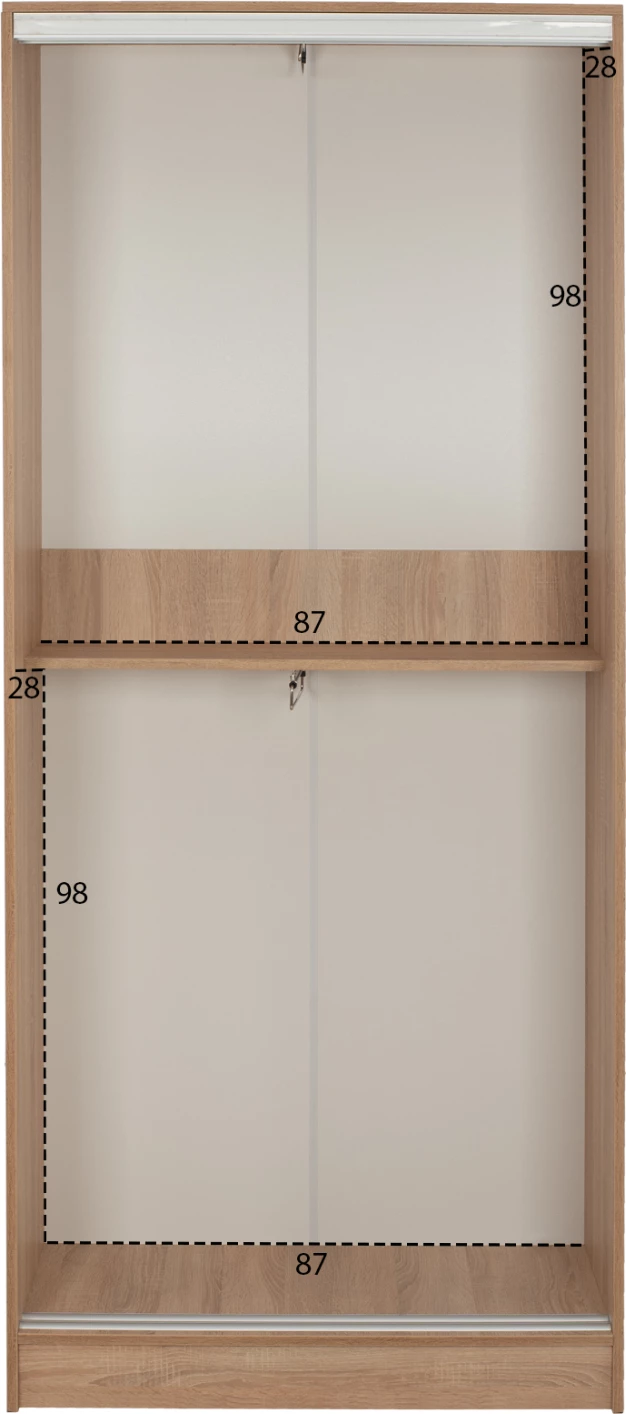 Dollap me dy dyer, ngjyrë lisi, FH2436.01, 90x45x210 cm