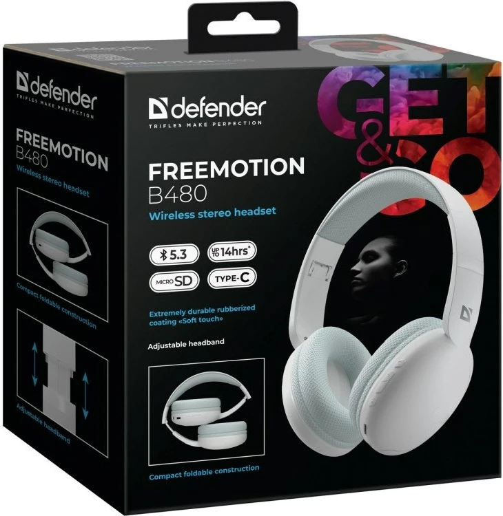 Kufje wireless Defender FreeMotion B480, të bardha