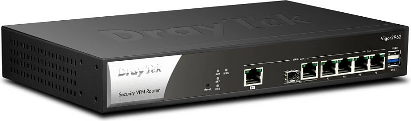 Ruter DrayTek Vigor 2962, Dual-WAN 2.5GbE, Firewall VPN, rackmount, zi/bardhë