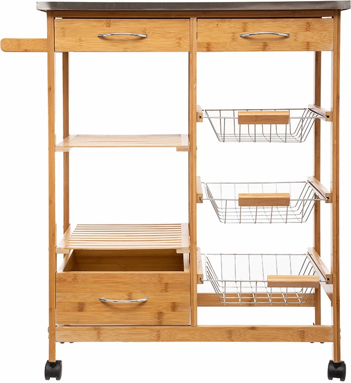 Karrocë 7-katëshe Esla bambu natyrale-bardhë 73,5x37x86cm