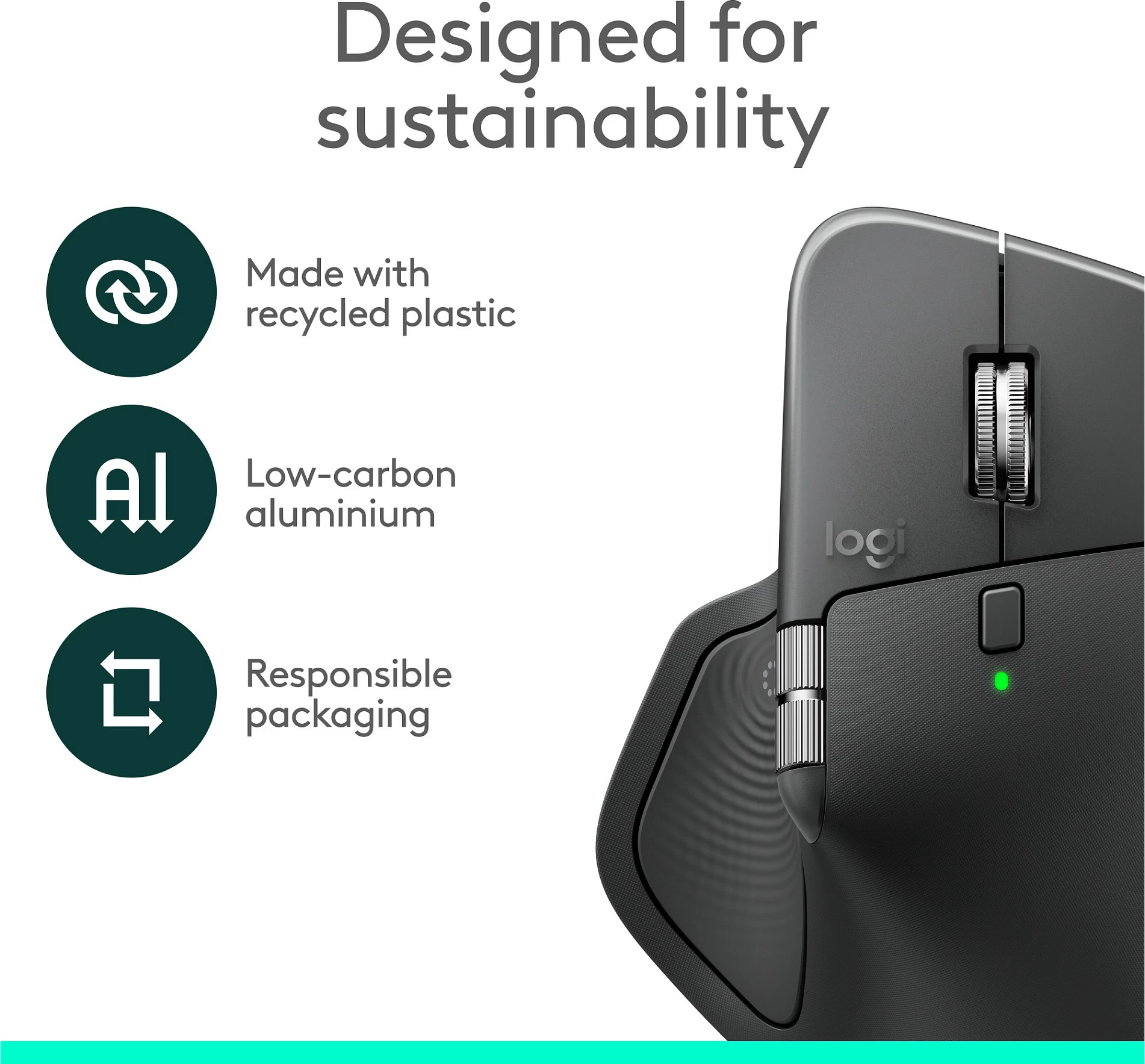 Maus Logitech MX Master 4 for Business, pa kabllo RF + Bluetooth, 8000 DPI, Logi Bolt, grafit