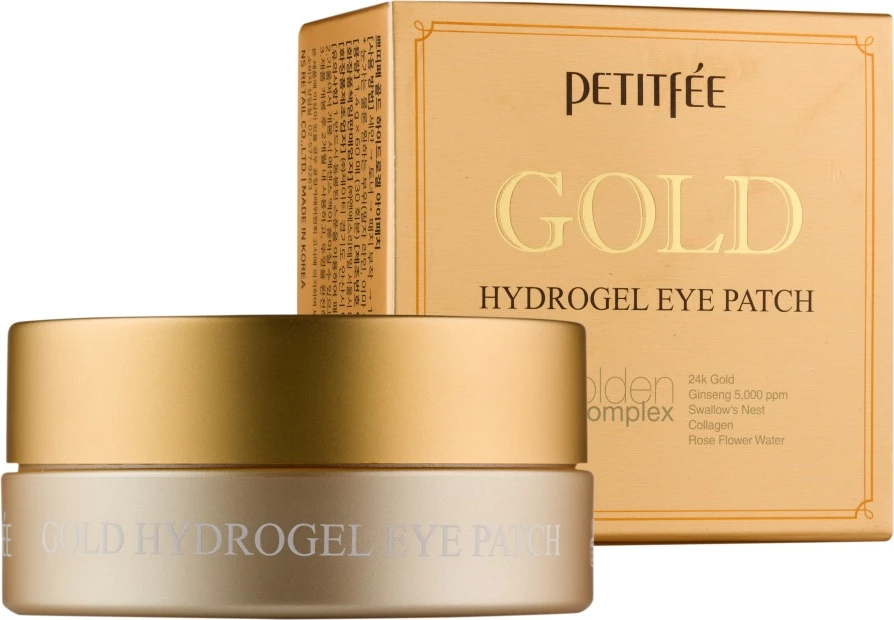 Patches për sy Petitfee Gold Hydrogel Eye Patch për femra, 60 copë