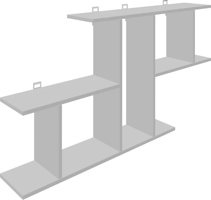 Raft muri Vertoura, ngjyrë e bardhë, 116x18.5x60cm