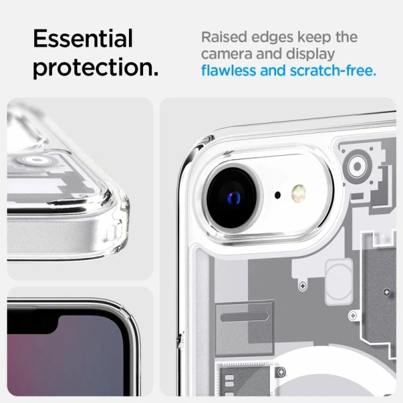 Mbrojtëse telefoni Spigen Ultra Hybrid MagSafe për iPhone 16E/17E, e bardhë