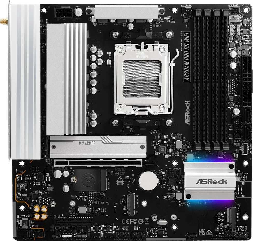 Pllakë amë Asrock A620AM PRO RS WIFI, Socket AM5, micro ATX, WiFi 6E