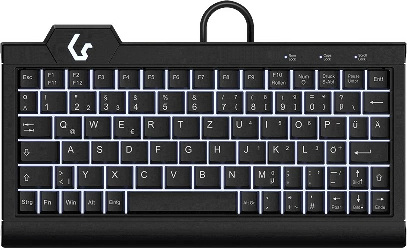 Tastierë KeySonic KSK-3010ELC, me kabllo, LED, QWERTZ, e zezë