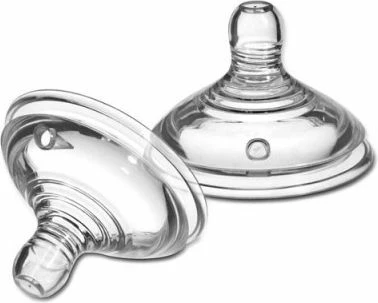 Thithë biberoni Tommee Tippee Anti-Colic Medium Flow 3m+ silikon, transparente, 2 copë