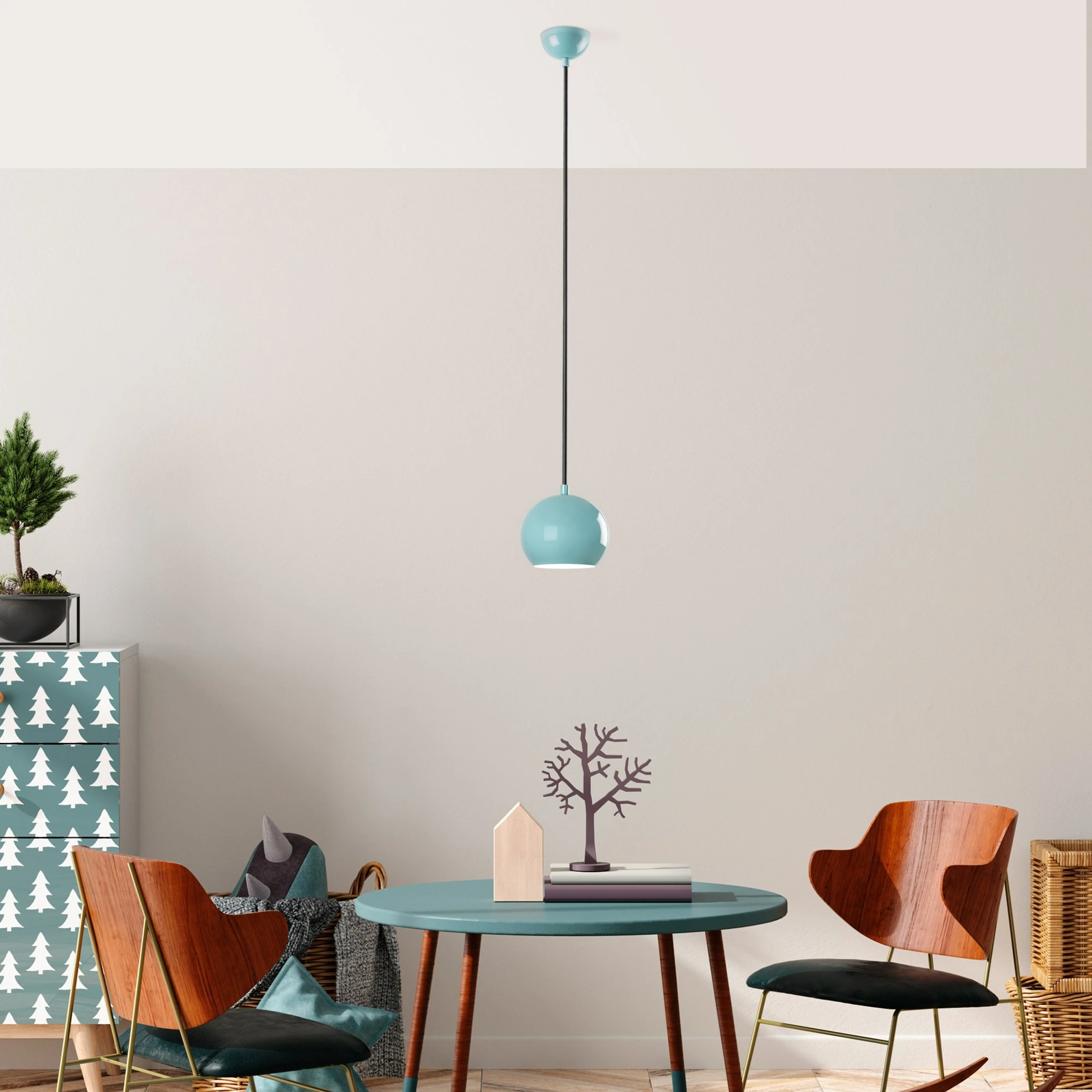 Llambë tavani Opviq, ngjyrë turquoise, Top