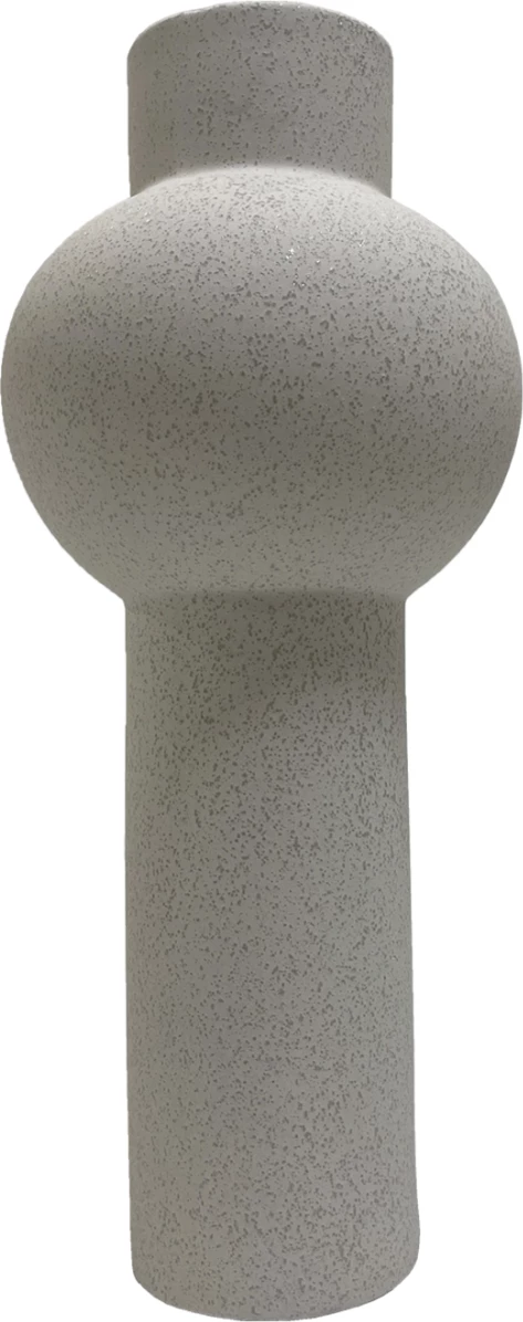 Dekor tavoline prej qeramike, skepter, FH4604.01, ngjyrë e bardhë e zbehtë me kristalizim, Φ17.5x40Hcm