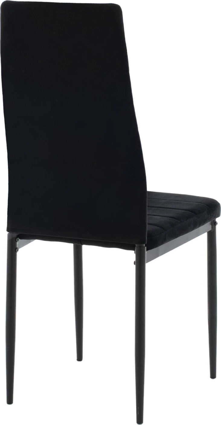 Karrige metalike, FH0037.34, kadife e zezë, me kornizë metalike, set prej 4 copash