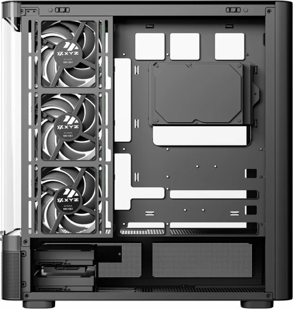 Kasë XYZ PC GEAR Quantum X-CS-QUANTUM-B Midi Tower ATX ARGB me xham të temperuar, e zezë