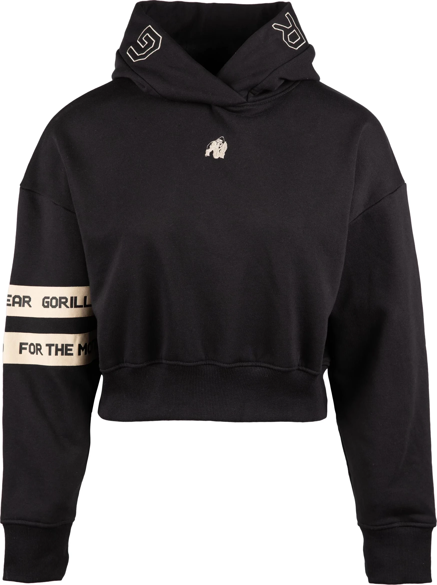 Tracey Cropped Hoodie - Black [Madhësia: L]