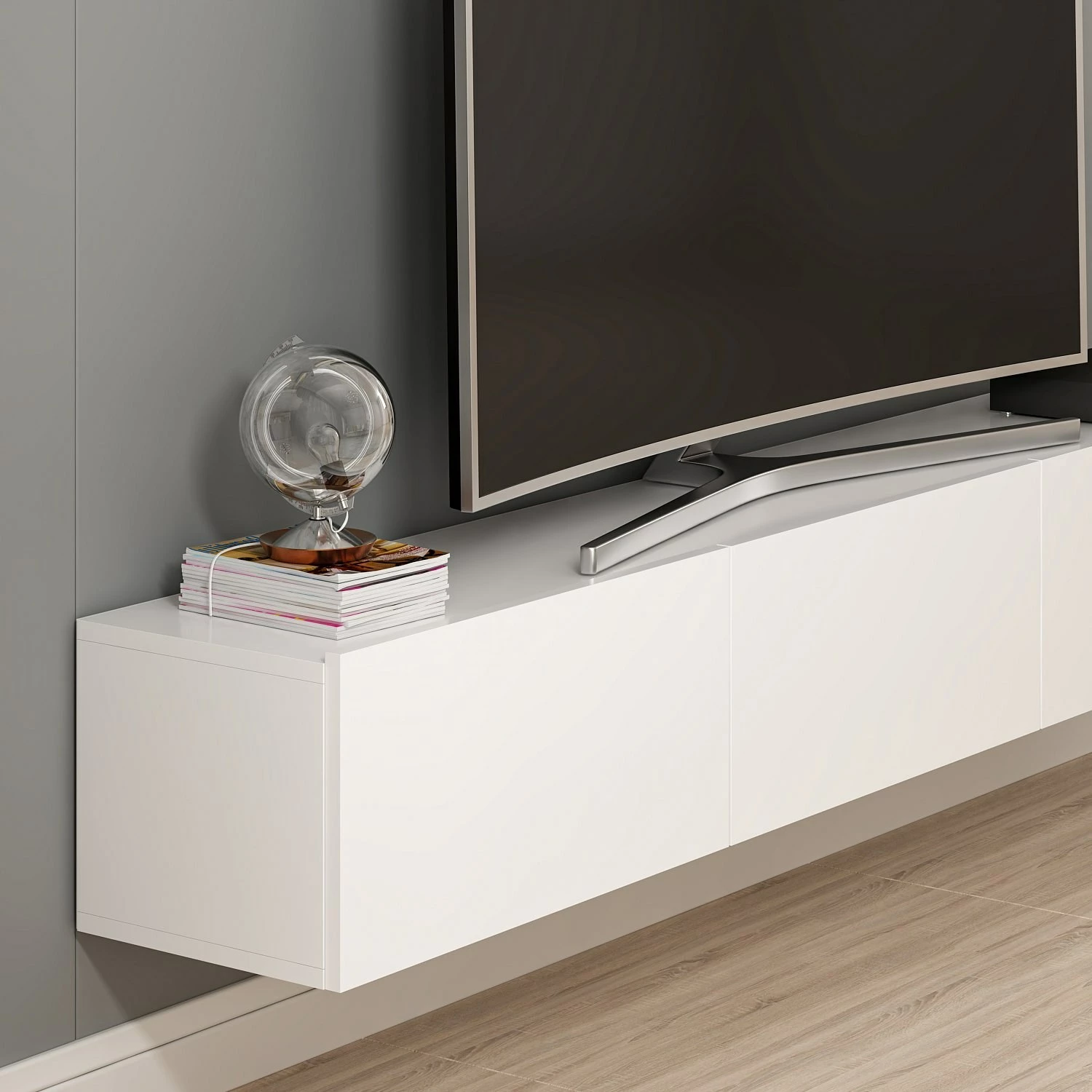 Njësi TV Rigel, ngjyrë e bardhë, Skye Decor