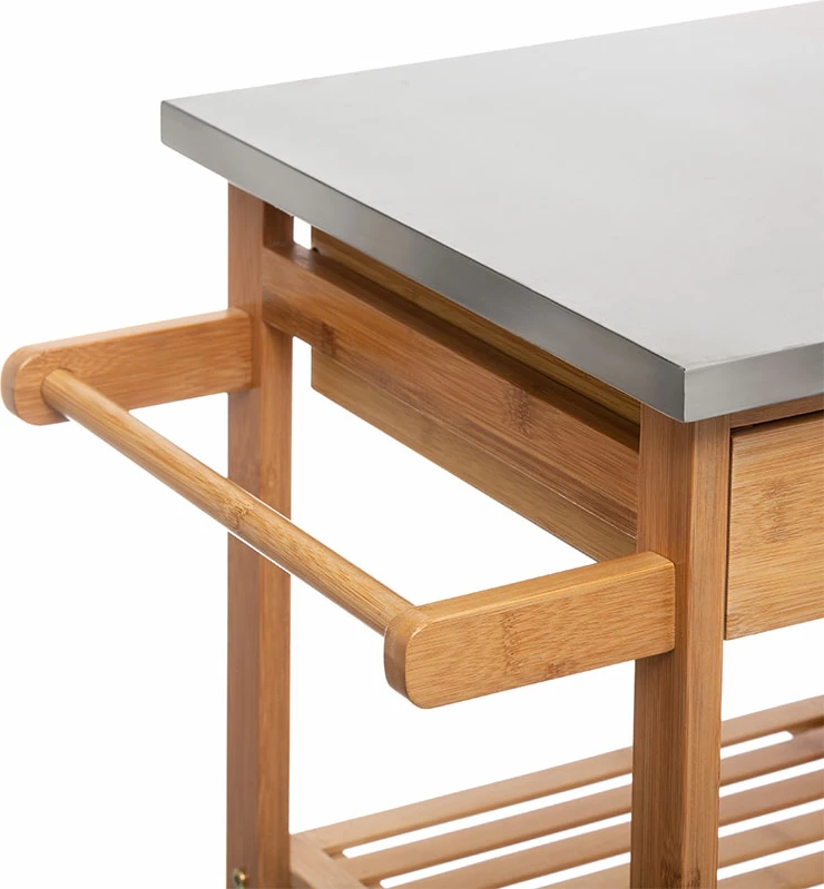 Karrocë 7-katëshe Esla bambu natyrale-bardhë 73,5x37x86cm