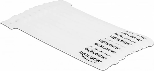 Lidhëse kabllosh me Velcro DeLOCK 150x12 mm, 10 copë, e bardhë