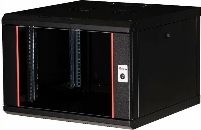 Kabinet rrjeti 19" Equip PM, 7U, 600x600mm, derë xhami, i zi
