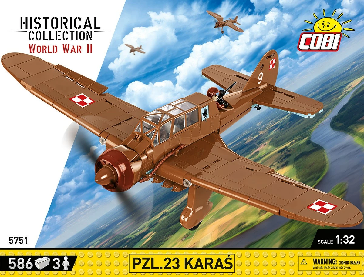Set blloqesh Cobi PZL.23 Karaś, Historical Collection, 586 pjesë, 3 figura