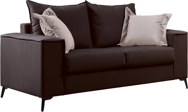 Set divanësh Verona 2 copë, ngjyrë gri e errët me jastëkë ngjyrë bezhë