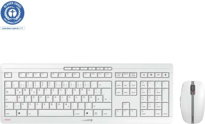 Set tastierë dhe Maus Cherry STREAM DESKTOP JD-8500DE-0, wireless 2.4 GHz, e bardhë