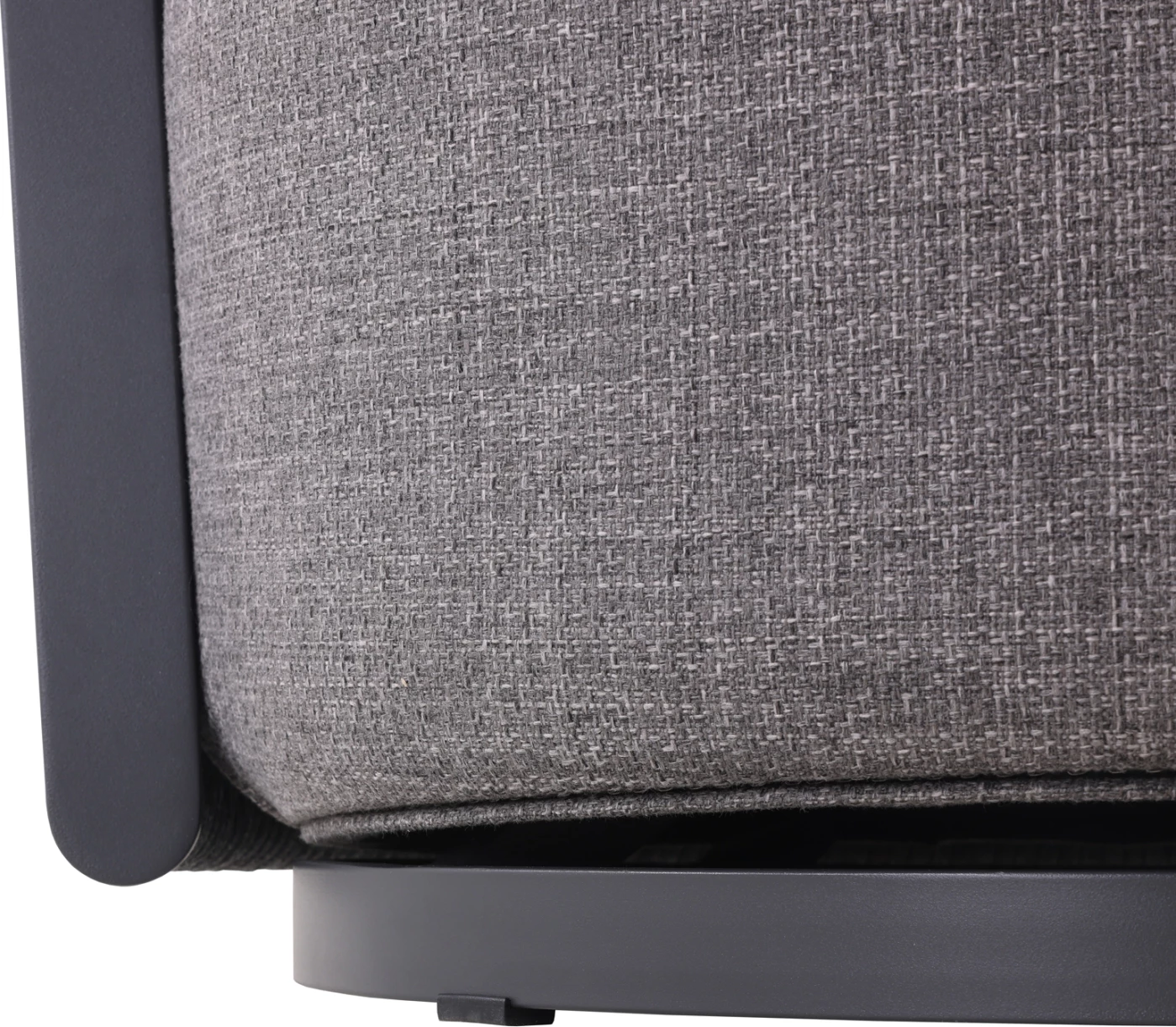 Karrige lounge rrotulluese Lorien, alumin i zi, litar, jastëkë, 76x74x72cm