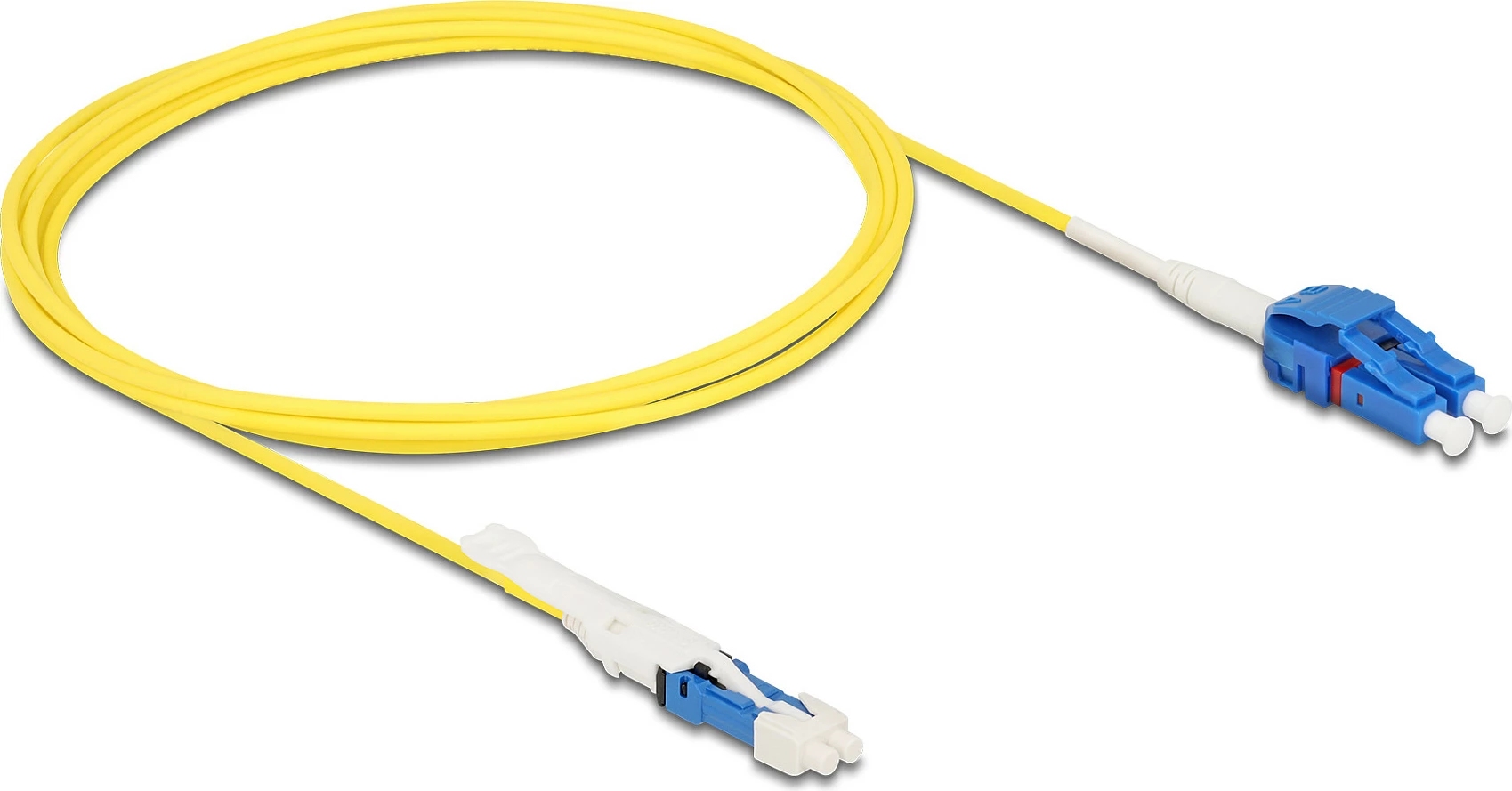 Kabllo fibër optike DeLOCK CS në LC Duplex, OS2 singlemode G657A2, 3 m, Uniboot, blu/verdhë