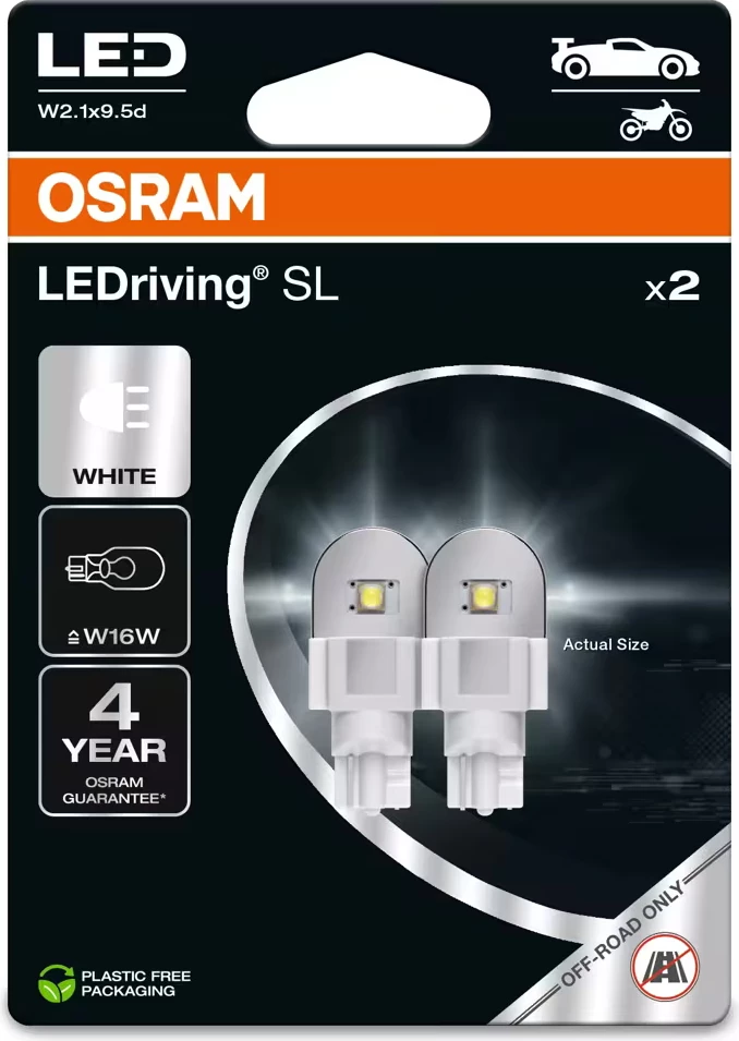 Llamba LED OSRAM LEDriving SL W16W, 12V, 2.1W, 6000K, 2 copë, e bardhë e ftohtë