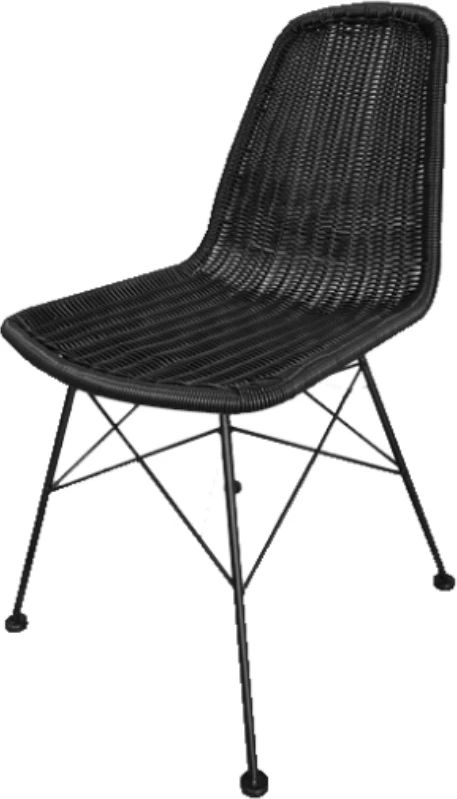 Karrige Denmark, e zezë, 44x57x81cm