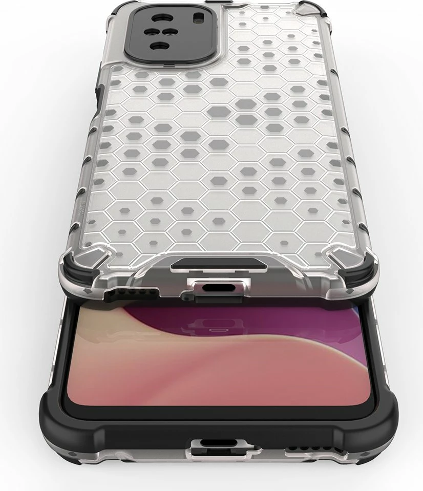 Mbështjellës telefoni Hurtel Honeycomb Case armor për Xiaomi Redmi K40 Pro+, K40 Pro, K40, Poco F3, kaltër