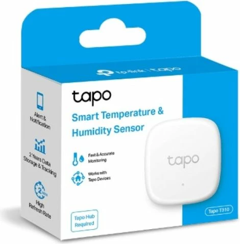 Sensor i mençur i temperaturës dhe lagështisë TP-LINK Tapo T310, i bardhë, set me bateri CR2450